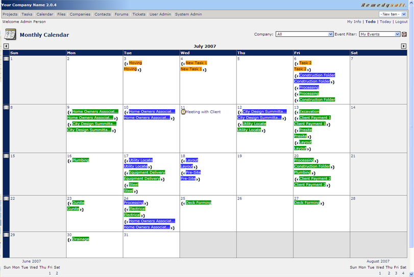 excel calendar template project management