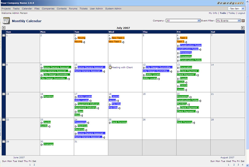 excel calendar template for project management